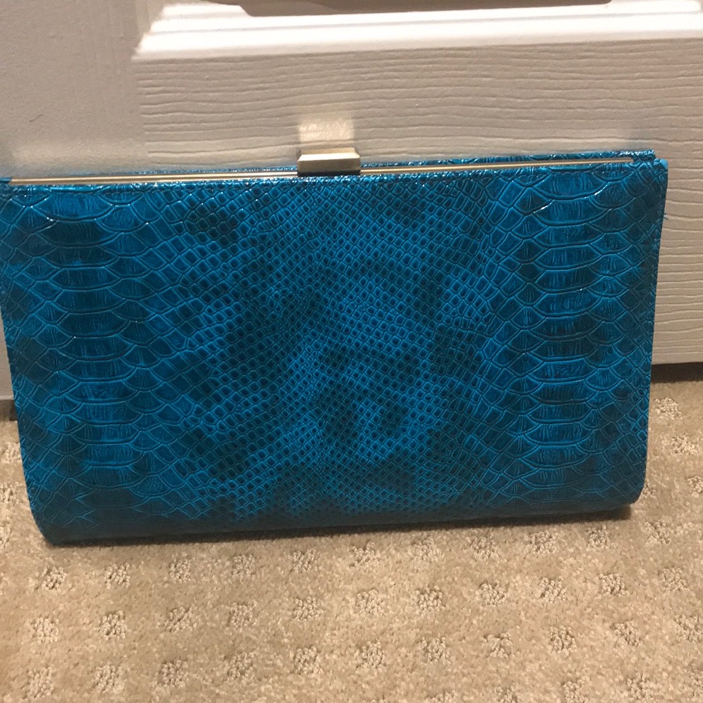 Beautiful Cyan Clutch. Excellent condition.